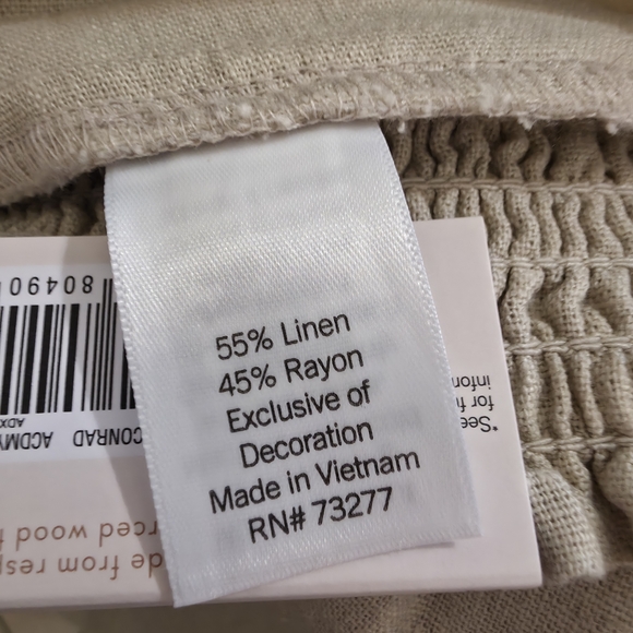 LC Lauren Conrad Linen Blend High Rise Shorts NWT Size M Khaki Smocked Waist - Picture 5 of 7